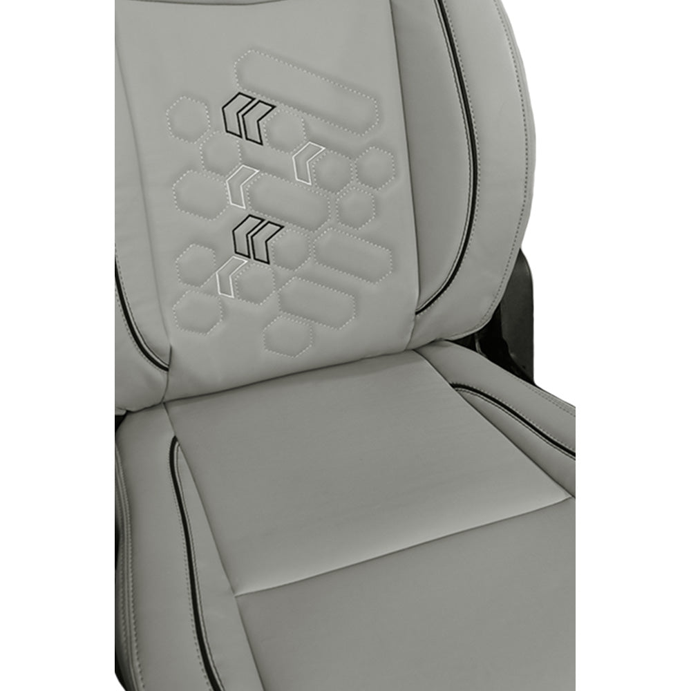 Victor 2 Art Leather Car Seat Cover For Honda Civic - Grey Black | Elegant Auto Retail