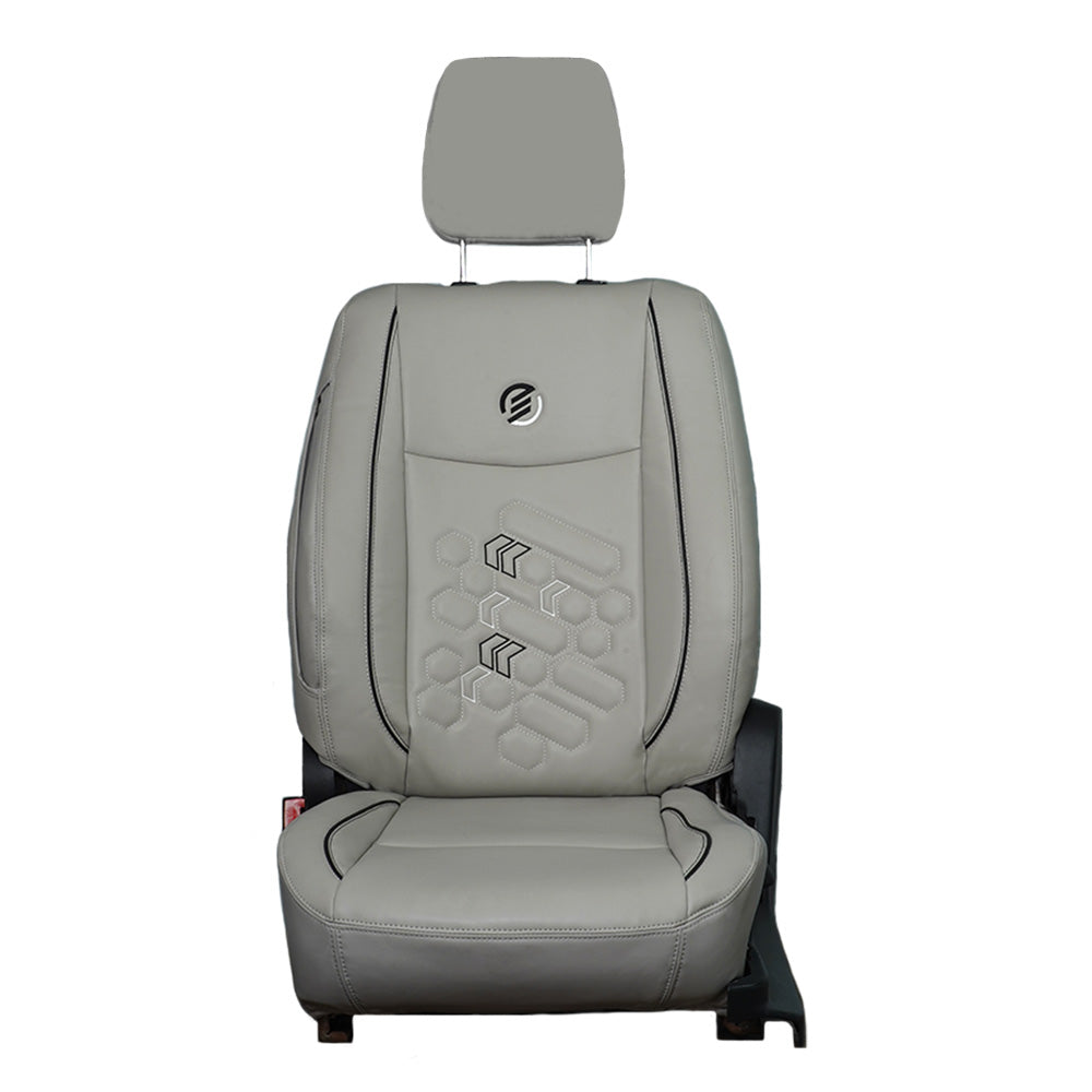 Victor 2 Art Leather Car Seat Cover For Maruti Brezza ( In Grey )