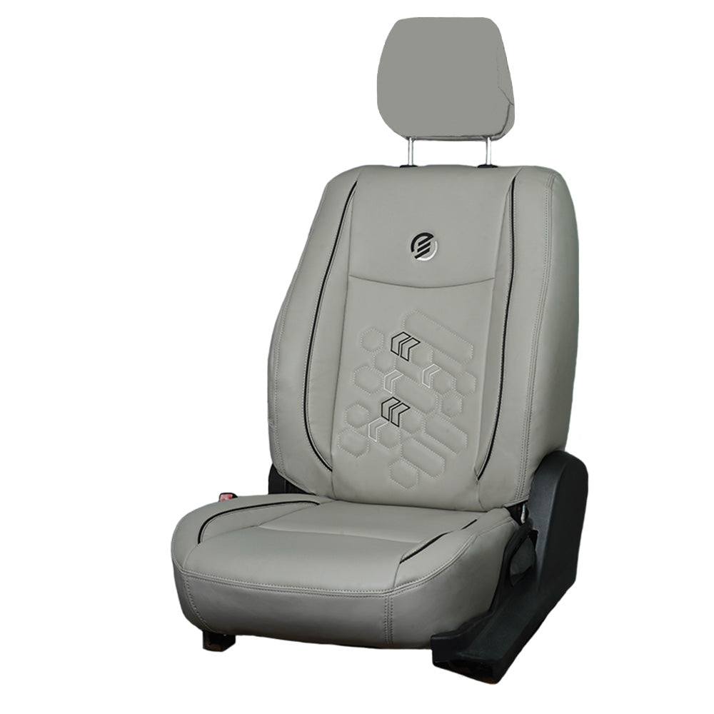 Victor 2 Art Leather Car Seat Cover For Honda Civic - Grey Black | Elegant Auto Retail