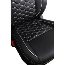 Victor 3 Art Leather Car Seat Cover For Mahindra XUV 400 EV | in Black-White Colour | Elegant Auto Retail