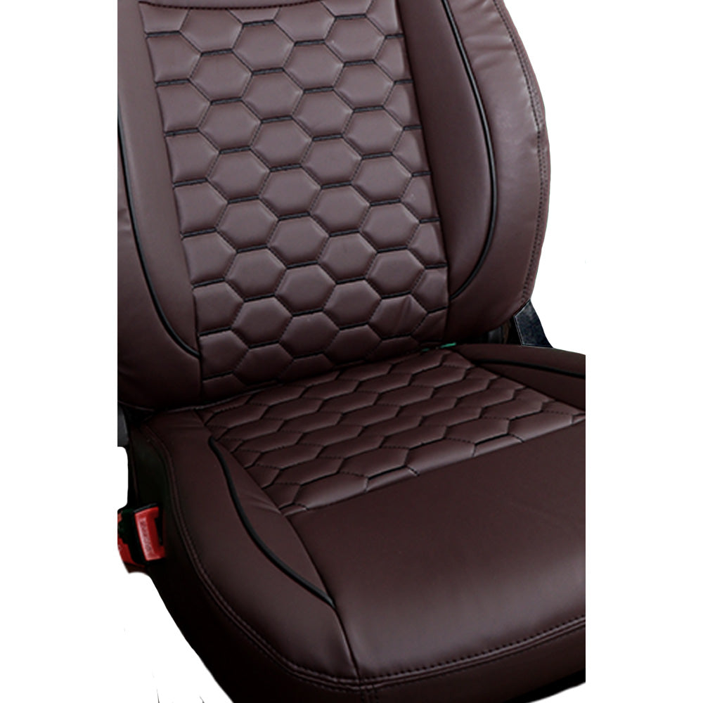 Victor 3 Art Leather Car Seat Cover For Honda Civic - Brown Black | Elegant Auto Retail