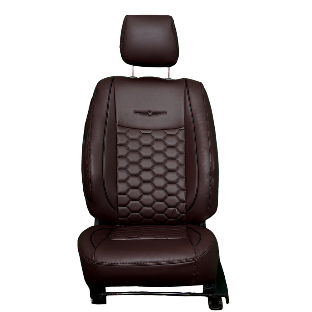 Victor 3 Art Leather Car Seat Cover For Maruti Brezza ( In Brown )