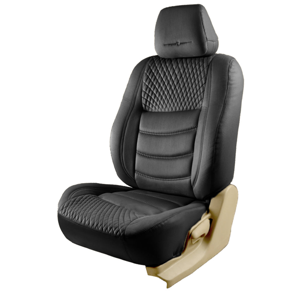 Veloba Crescent Velvet Fabric Car Seat Cover For Mahindra BE 6e - Black | Elegant Auto Retail