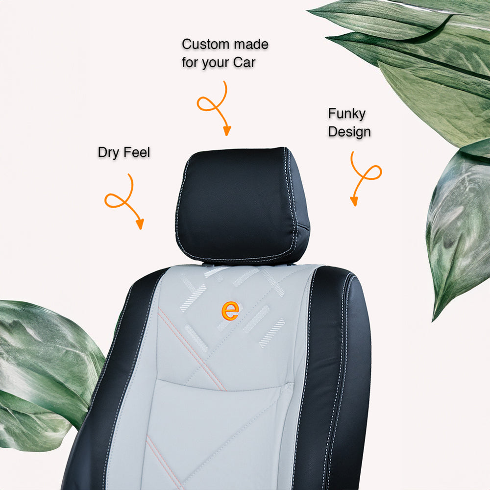 Victor Duo Art Leather Car Seat Cover For Mahindra XUV 3XO | in Black-Grey Colour | Elegant Auto Retail