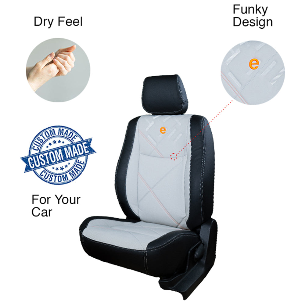 Victor Duo Art Leather Car Seat Cover For Toyota Taisor | in Grey Black | Elegant Auto Retail