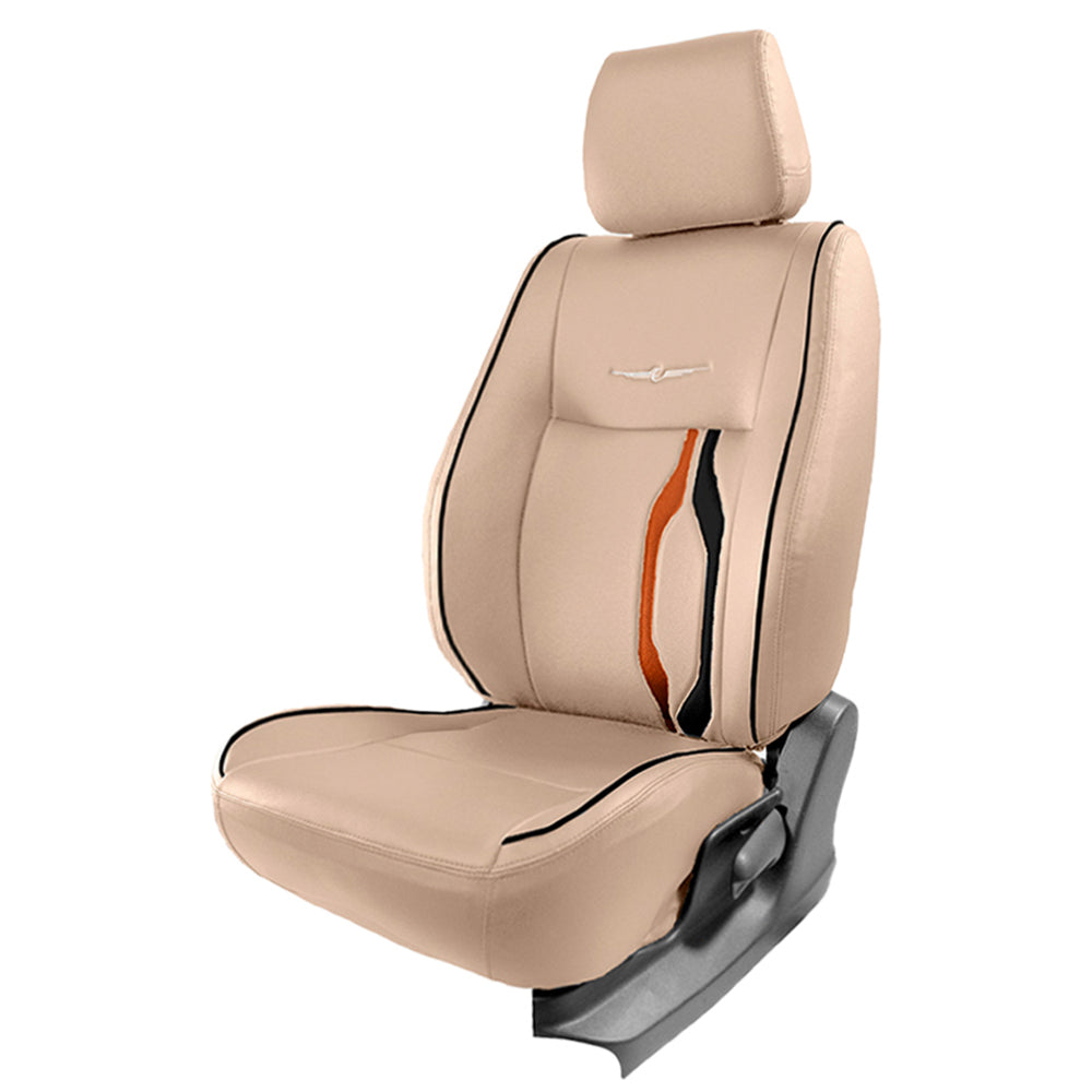 Vogue Trip Plus Art Leather Bucket Fit Car Seat Cover For Toyota Etios - Beige | Elegant Auto Retail
