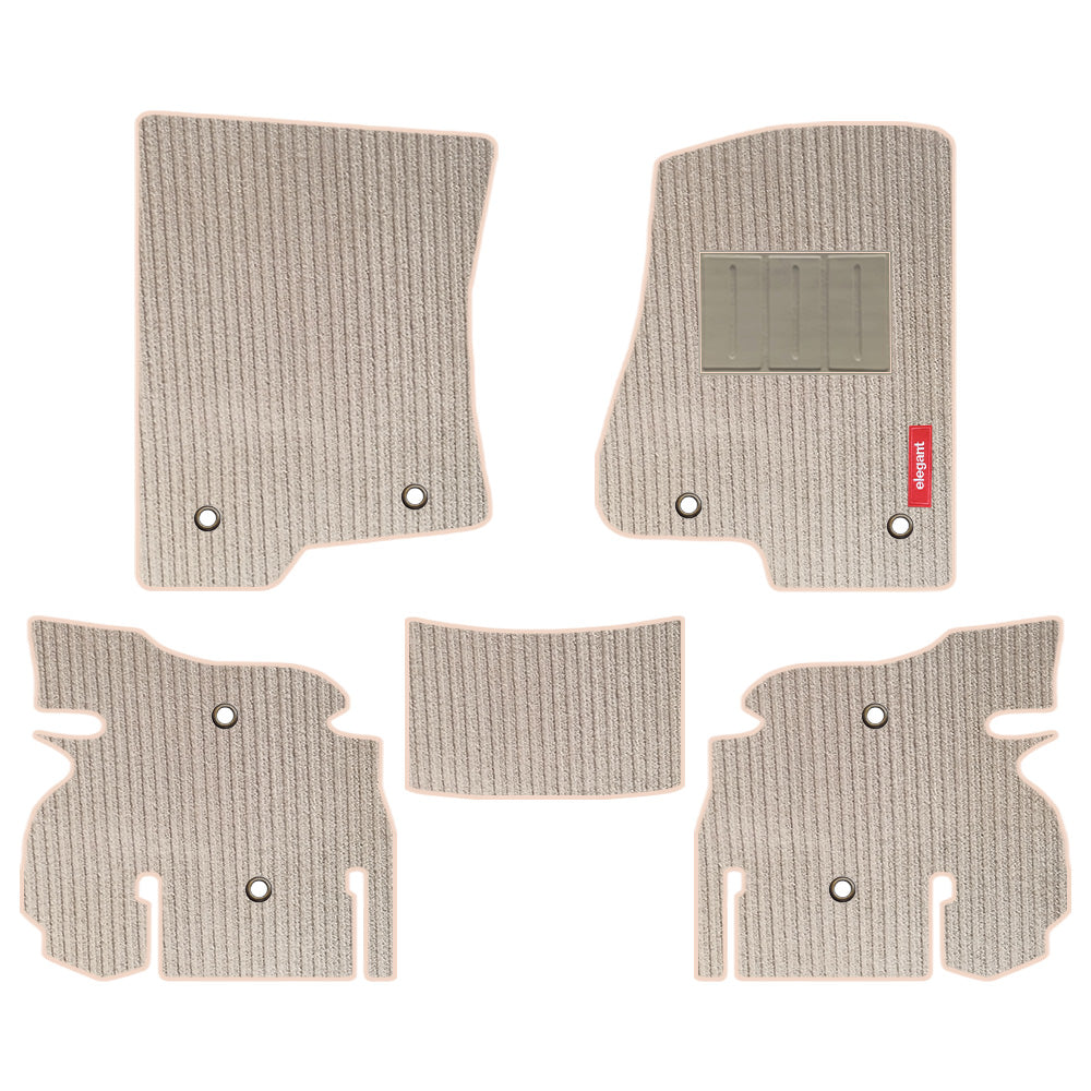Cord Carpet Car Floor Mat For Jeep Wrangler Rubicon - Beige Beige | Elegant Auto Retail