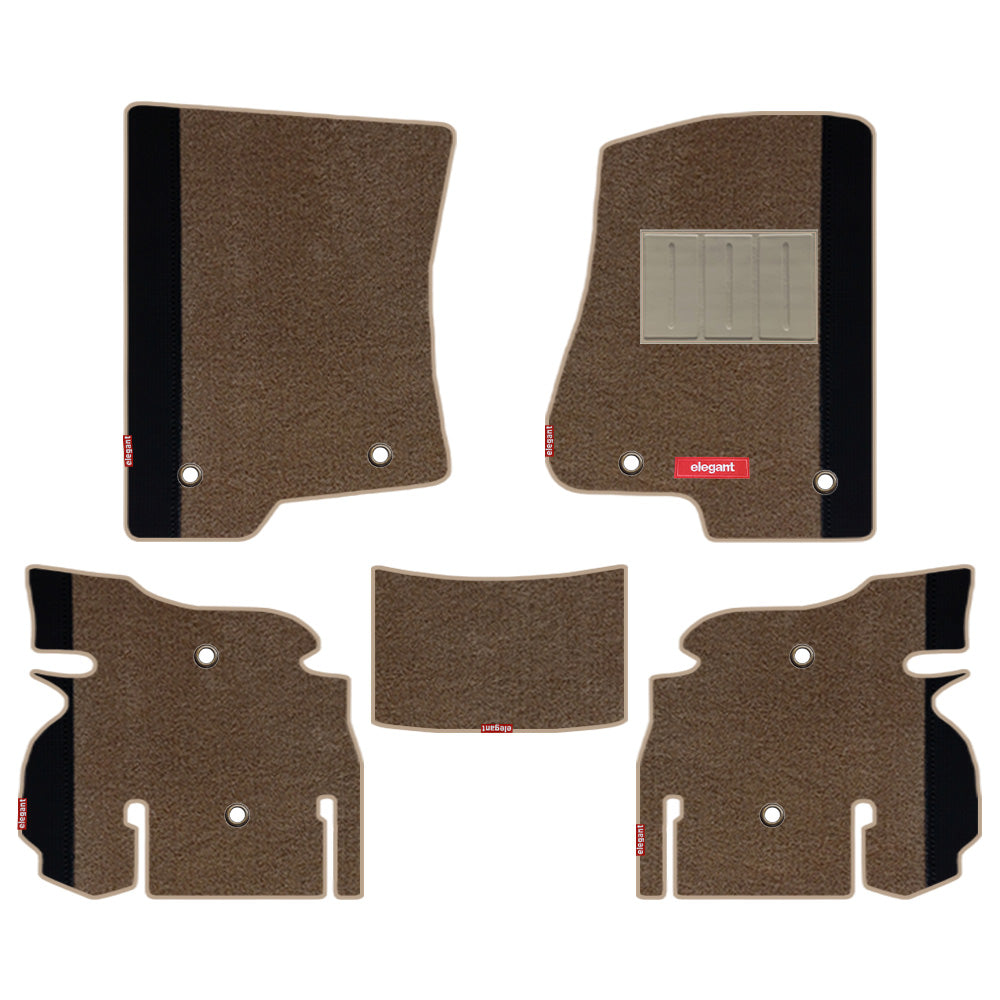 Duo Carpet Car Floor Mat For Jeep Wrangler Rubicon - Beige Black | Elegant Auto Retail