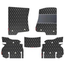 Luxury Leatherette Car Floor Mat For Jeep Wrangler Rubicon - Black White | Elegant Auto Retail