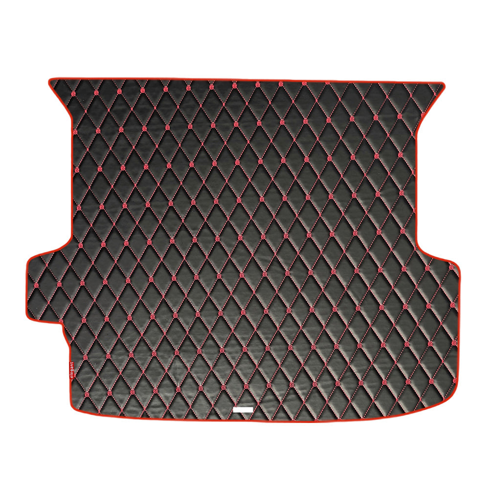 Luxury Leatherette Car Dicky Mat For Mahindra XEV 9e - Black Red | Elegant Auto Retail