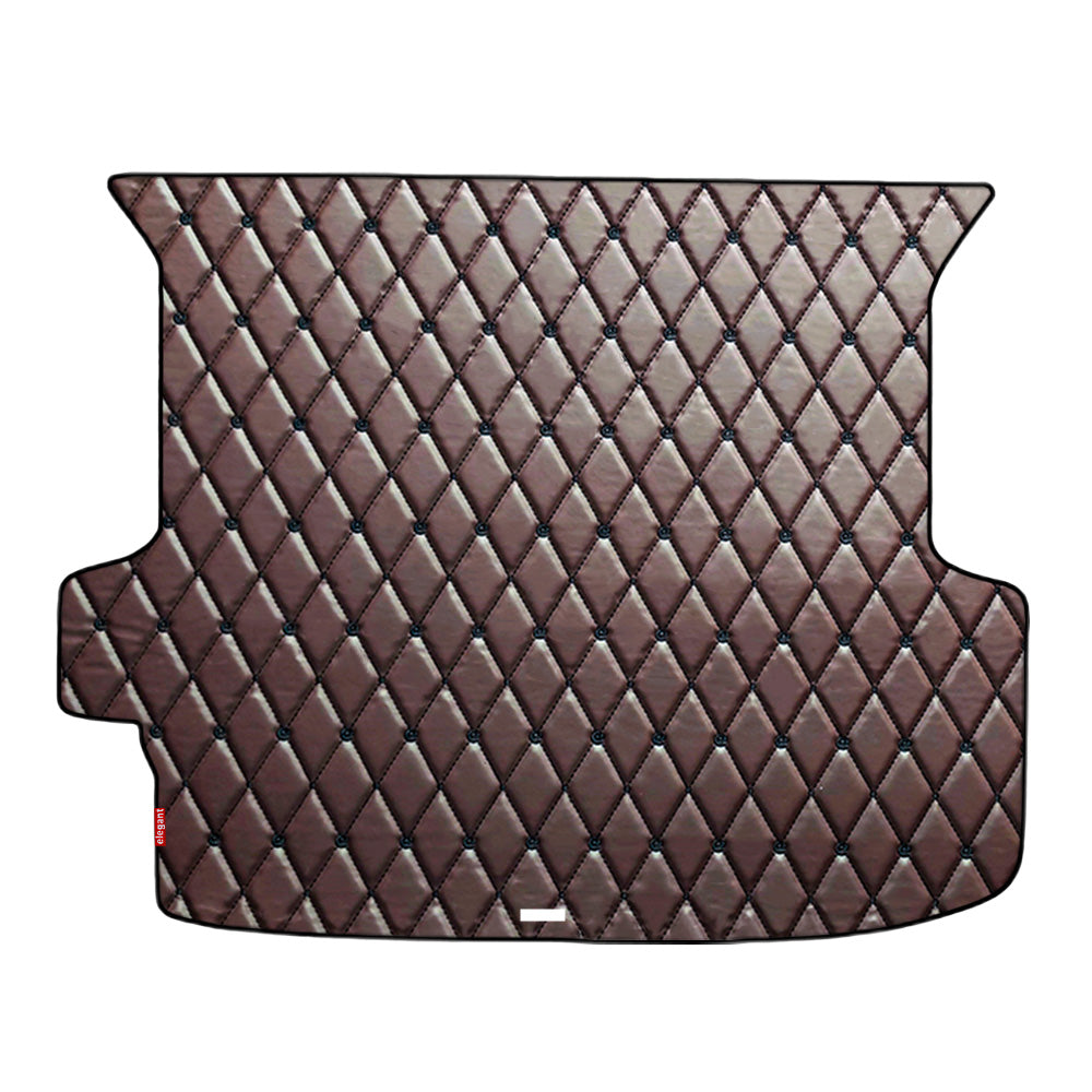 Luxury Leatherette Car Dicky Mat For Mahindra XEV 9e - Brown Black | Elegant Auto Retail