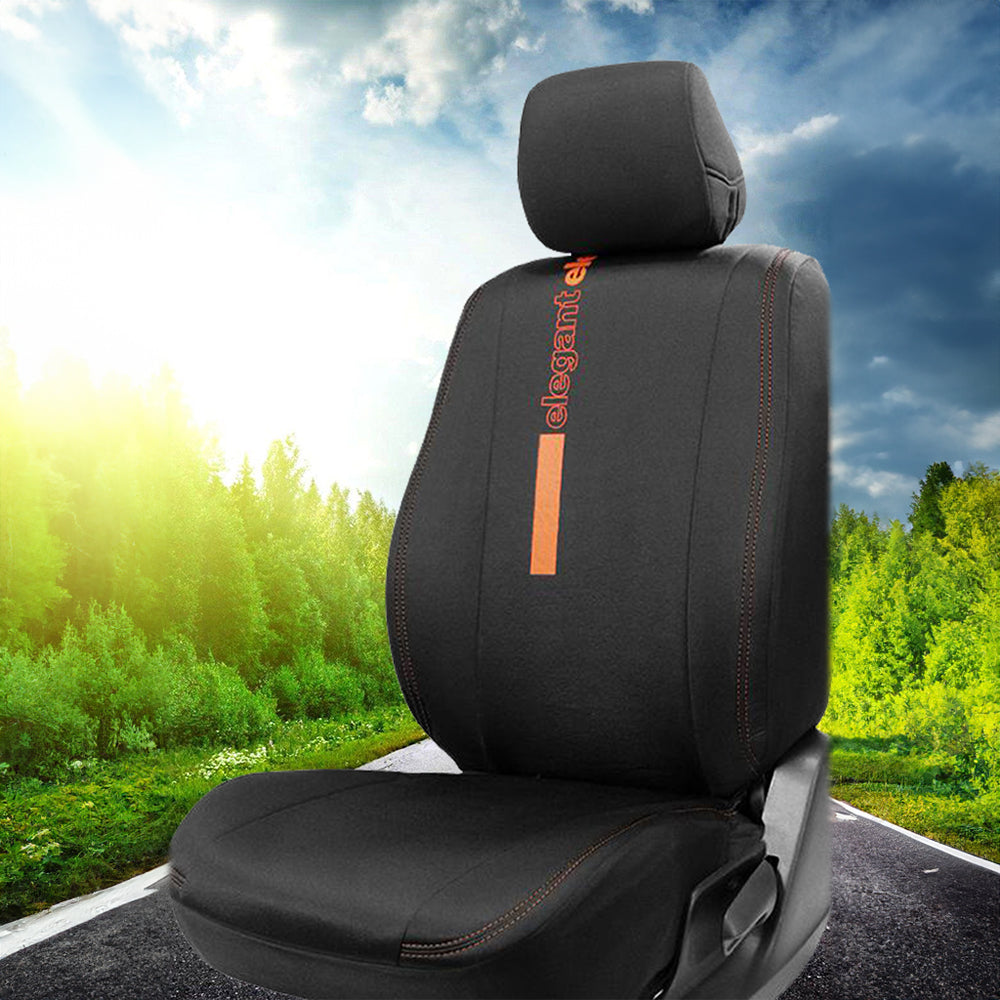 thumbnail image 2 of Leather Look Car Seat Cover Full Set – Grey, Airbag Compatible, Universal Fit For Citroen C2 C3 C4 C5 – TAP461 2 of 5