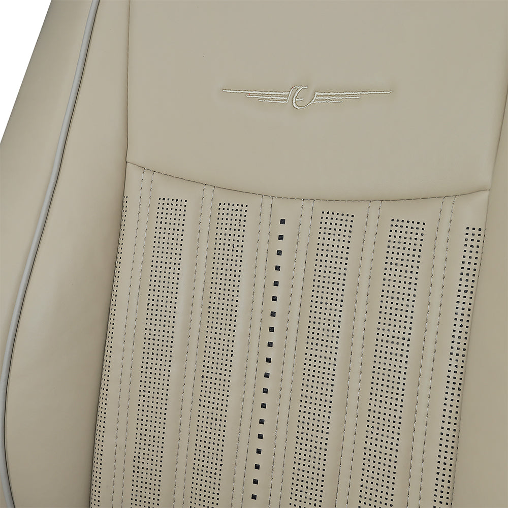Zippy Nappa PR Art Leather Car Seat Cover For Tata Safari - Beige Beige | Elegant Auto Retail