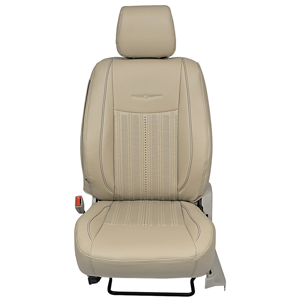 Zippy Nappa PR Art Leather Car Seat Cover For Tata Safari - Beige Beige | Elegant Auto Retail