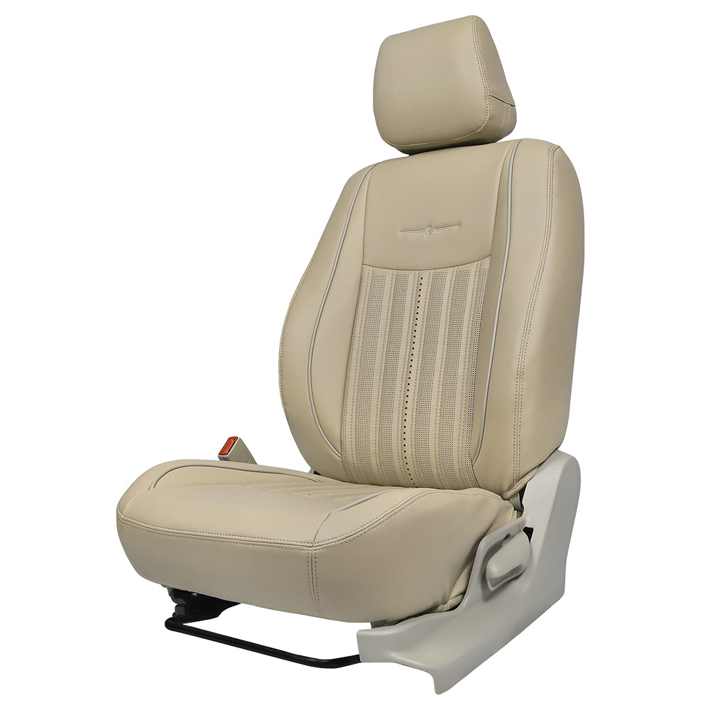 Zippy Nappa PR Art Leather Car Seat Cover For Tata Safari - Beige Beige | Elegant Auto Retail