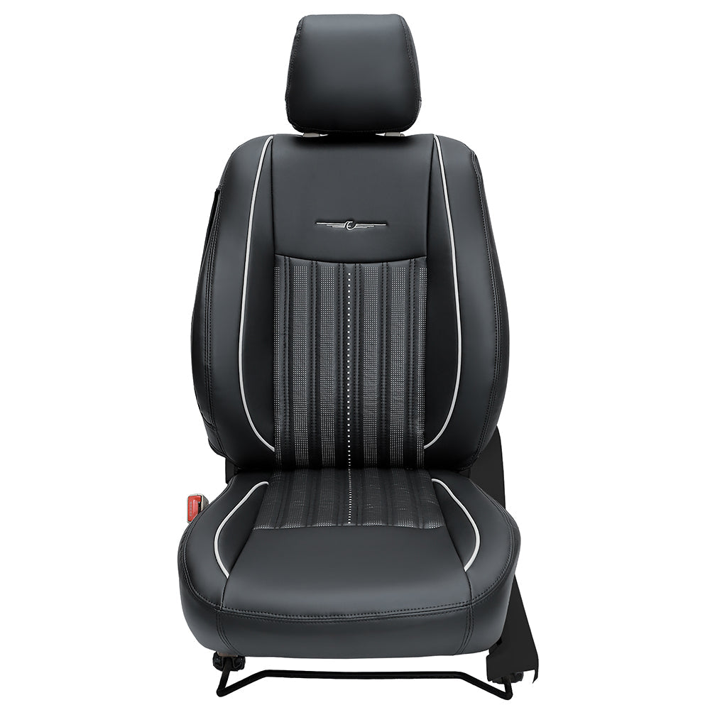 Zippy Nappa PR Art Leather Car Seat Cover For Honda Civic - C Grey Black | Elegant Auto Retail