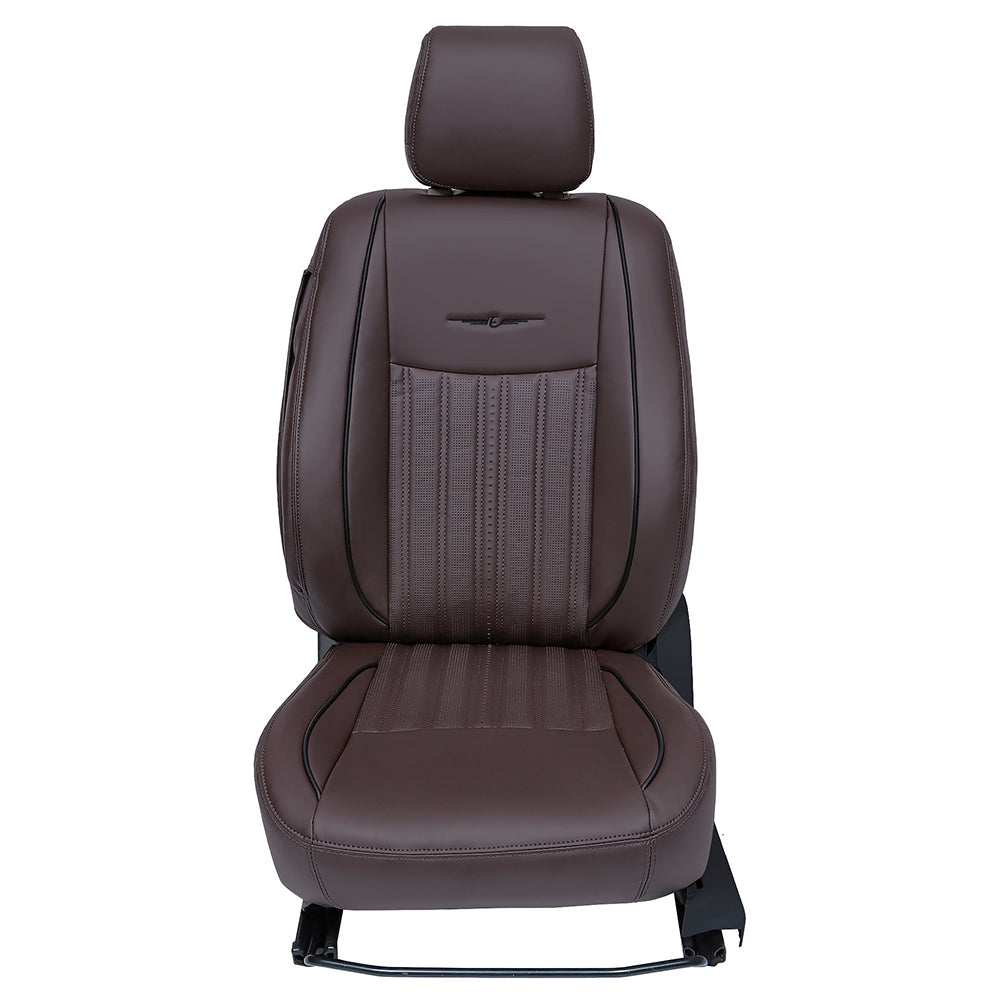 Zippy Nappa PR Art Leather Car Seat Cover For Honda Civic - M Brown Black | Elegant Auto Retail