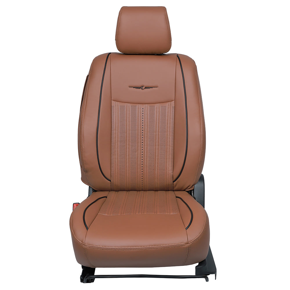Zippy Nappa PR Art Leather Car Seat Cover For Honda Civic - Tan Black | Elegant Auto Retail
