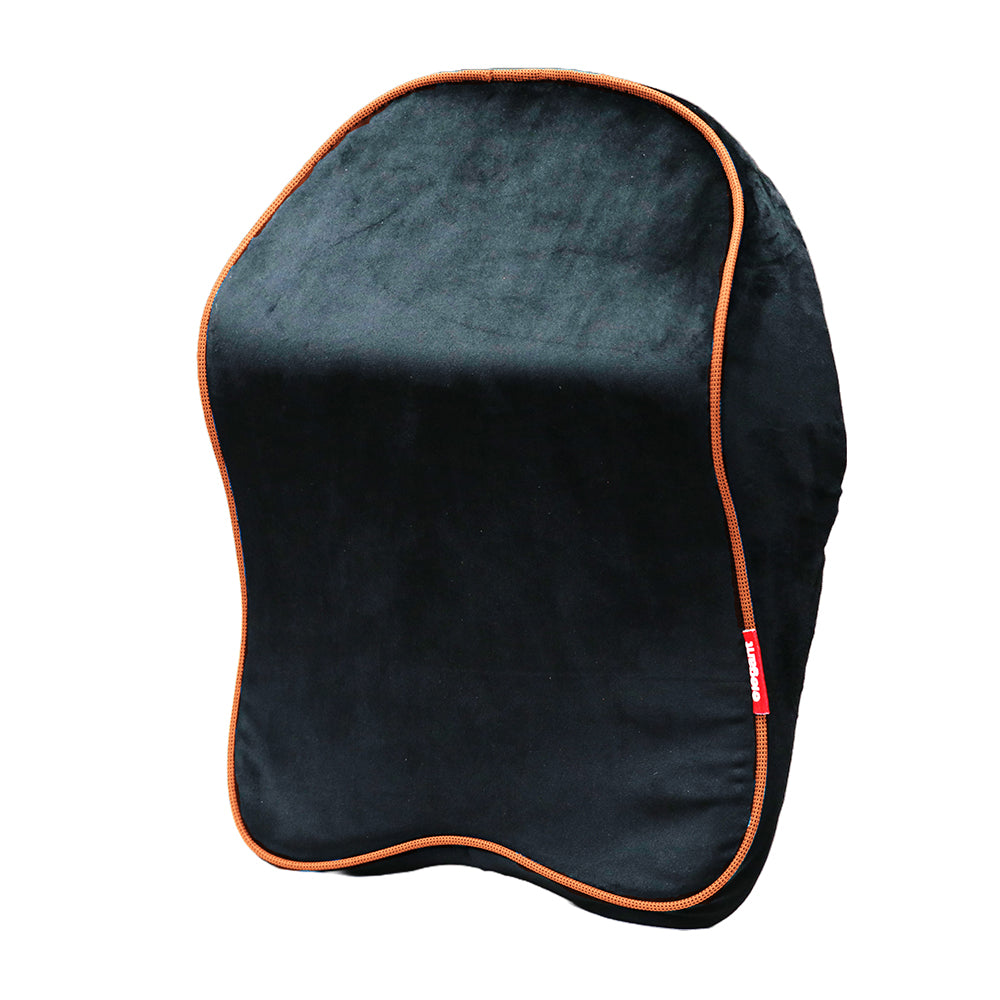 Elegant Snug Memory Foam Neck Rest XL Car Pillow In Black-Orange | Elegant Auto Retail