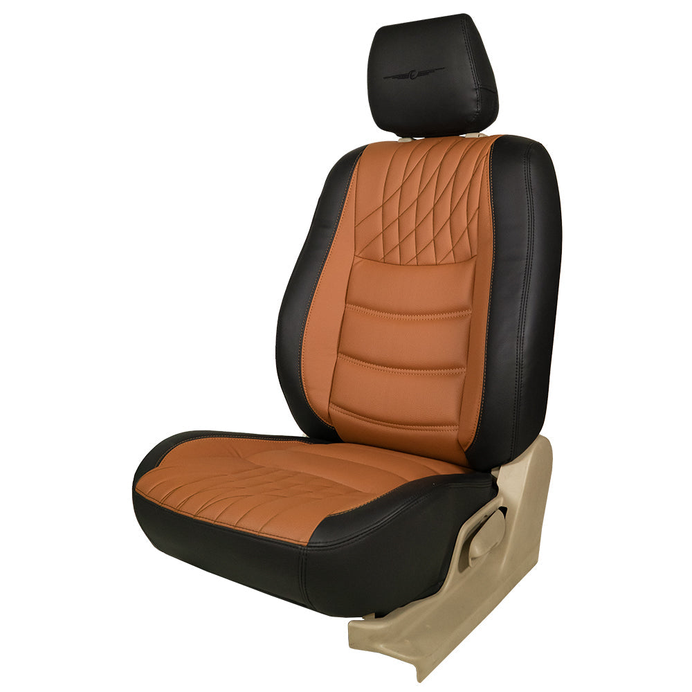 Glory Colt Duo Art Leather Car Seat Cover For Honda Civic - Black Tan | Elegant Auto Retail