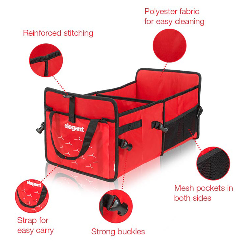 Car Trunk Organizer - Red | Elegant Auto Retail