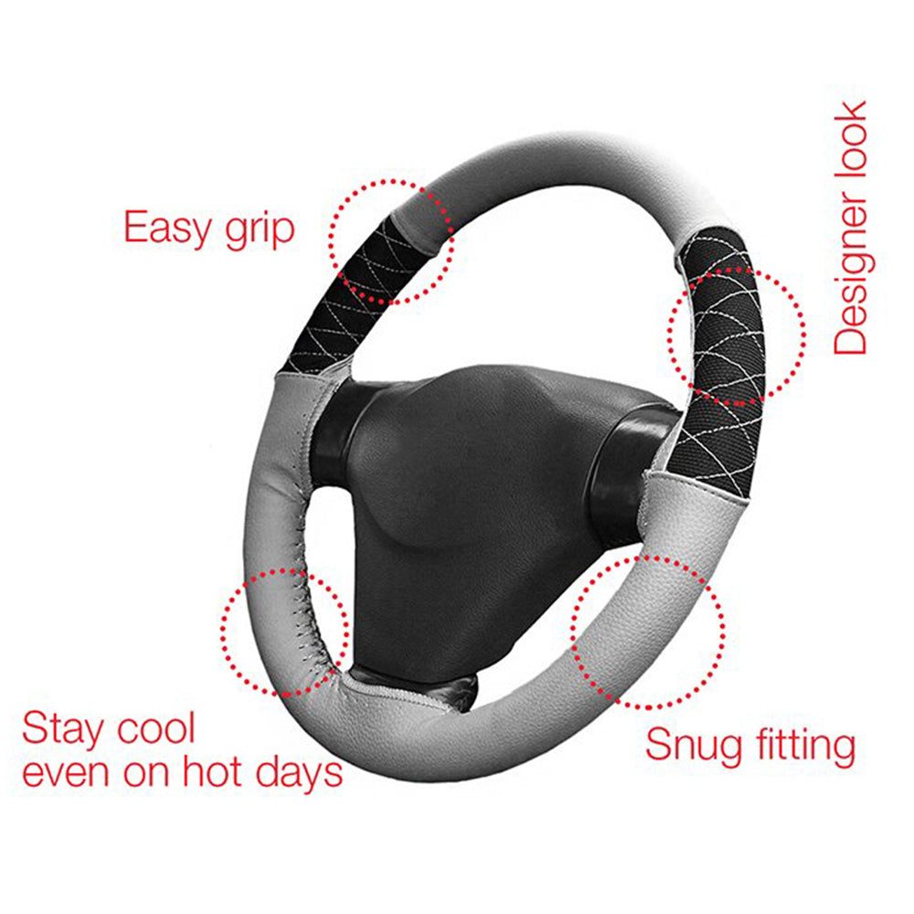Car Steering Wheel Cover Grey