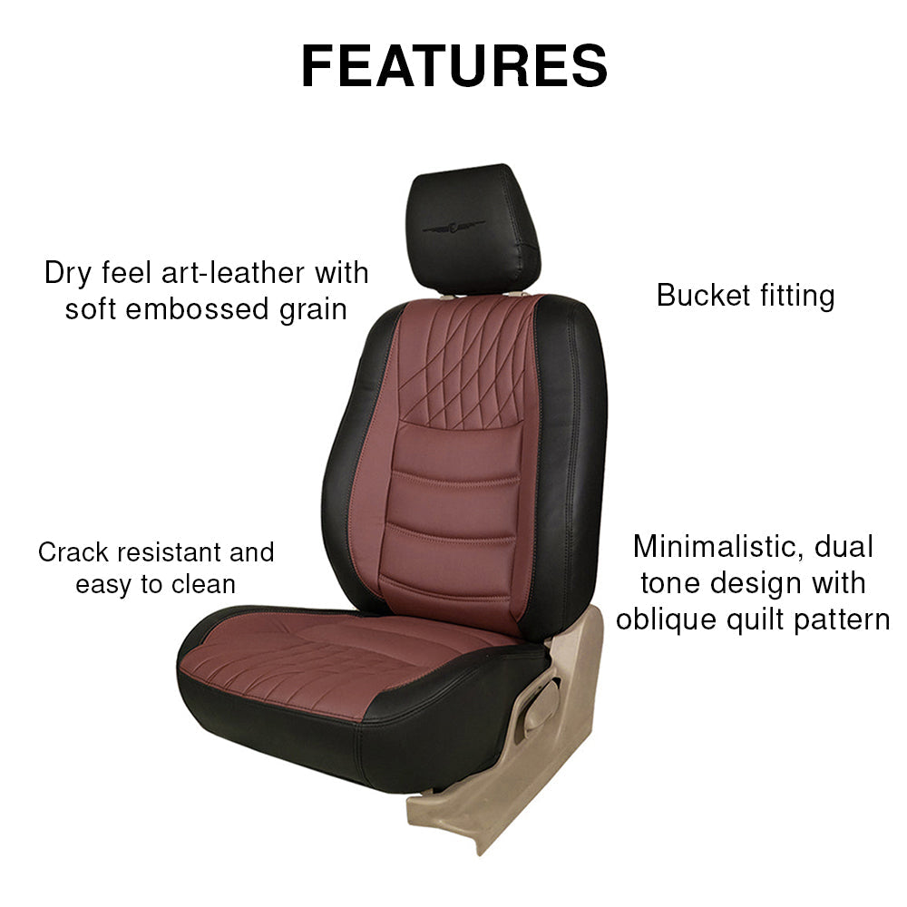 Features of Glory Colt Duo Art Leather Car Seat Cover For Mahindra XUV 3XO | in Brown-Black Colour | Elegant Auto Retail