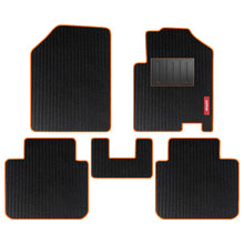 Cord Carpet Car Floor Mat For Honda City - Black Orange | Elegant Auto Retail