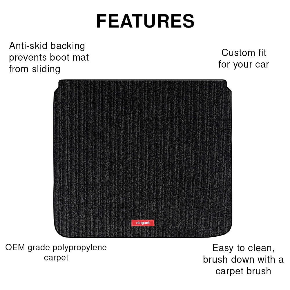 Buy Elegant Cord Black Carpet Car Mat Compatible with Hyundai