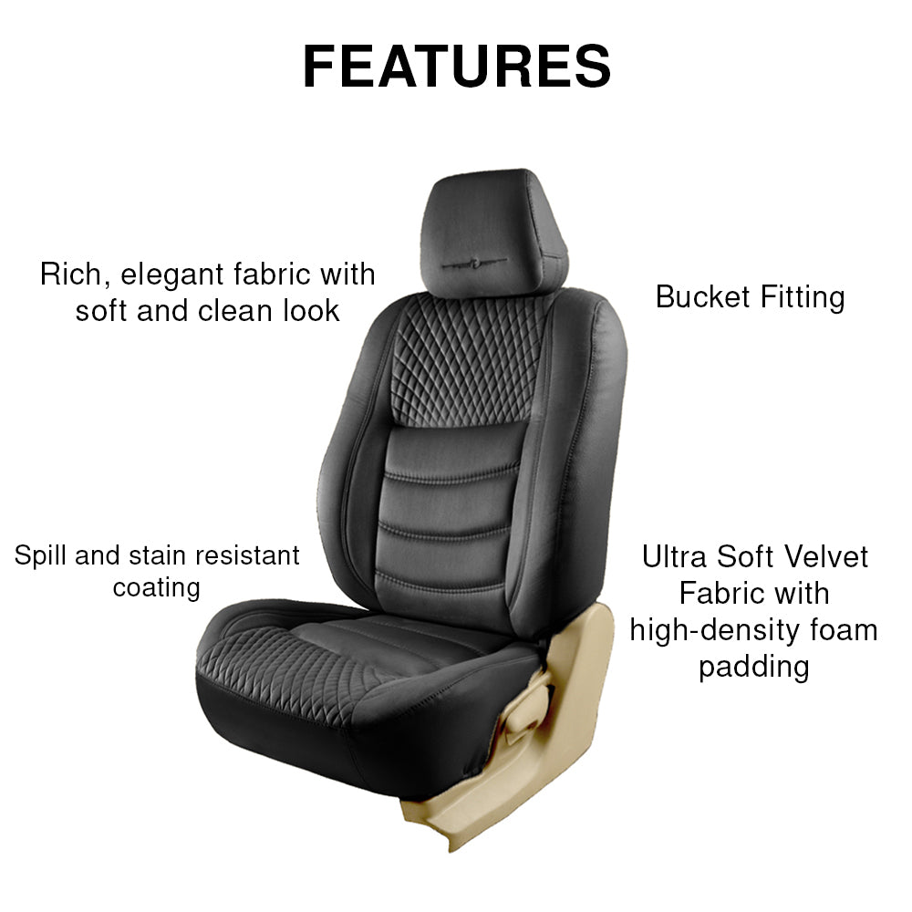 Crescent Bucket Fit Velvet Fabric Car Seat Cover For Toyota Urban Cruiser