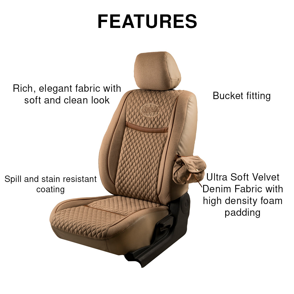 Denim Retro Velvet Fabric Car Seat Cover For MG Hector