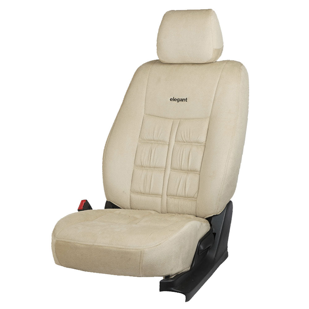 Emperor Velvet Fabric Car Seat Cover For Tata Curvv | In Beige Colour | Elegant Auto Retail