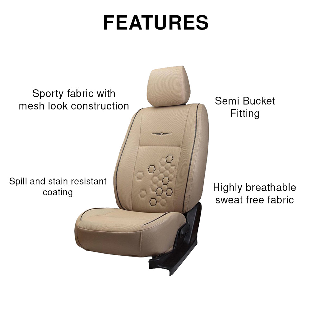 Features of Fresco Fizz Fabric Car Seat Cover For Toyota Innova Crysta Interior Matching