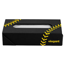 Load image into Gallery viewer, Nappa Leather Tissue Box Leaf Black and Yellow
