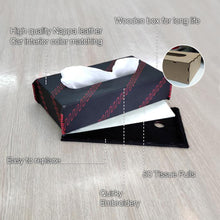 Nappa Leather Cross 2 Tissue Box Black and Red | Elegant Auto Retail