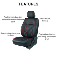 Vogue Knight Art Leather Car Seat Cover Black and Red For Mahindra Scorpio