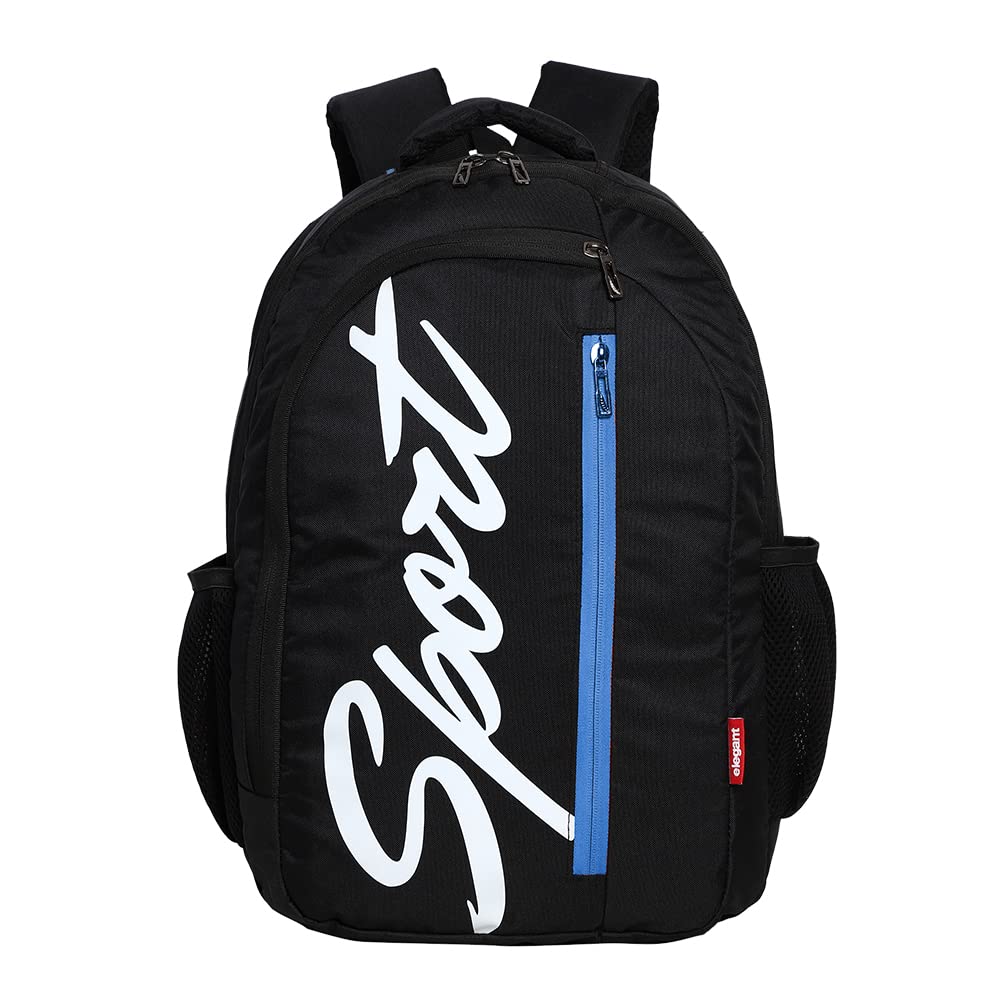 Elegant Sport Vertical Laptop Backpack & Bags down side Image (Black & Blue)