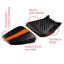 Load image into Gallery viewer, Cameo Sports Twin Bike Seat Cover Black and Orange for KTM Duke

