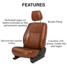 Posh Vegan Leather Car Seat Cover For Toyota Etios | Tan-Tan | Elegant Auto Retail