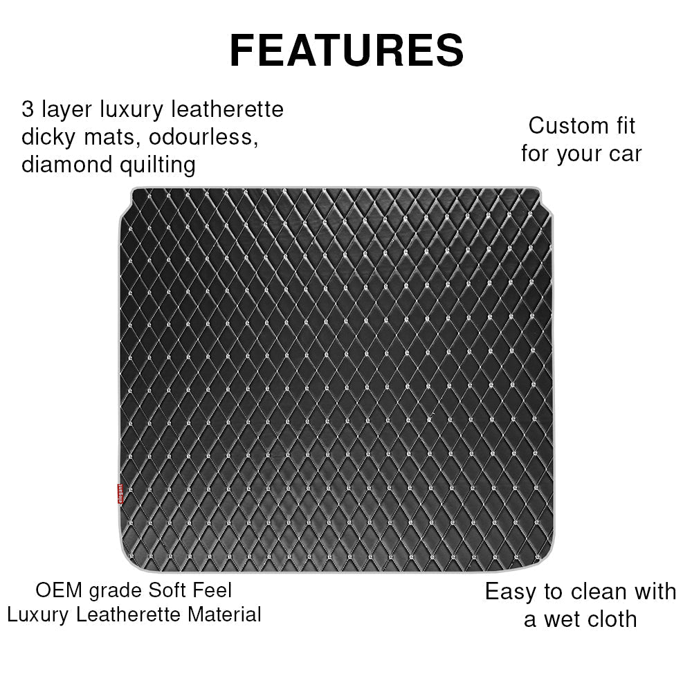 Luxury Leatherette Car Dicky Mat For Ford Freestyle - Black White | Elegant Auto Retail