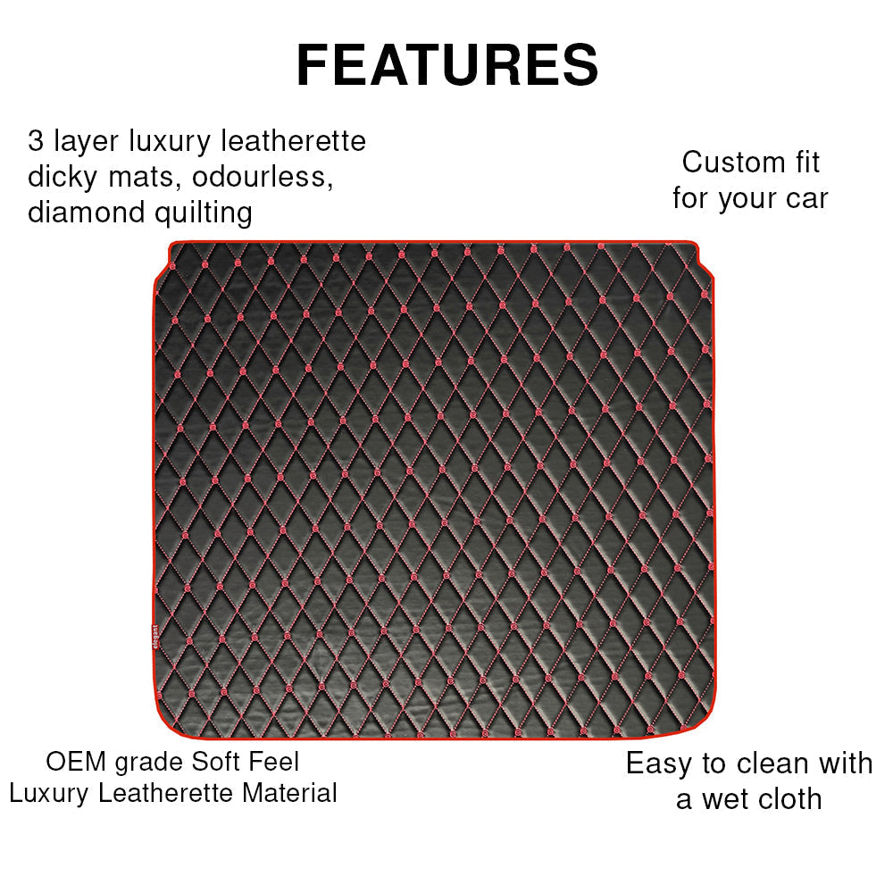 Luxury Leatherette Car Dicky Mat For Ford Freestyle - Black Red | Elegant Auto Retail