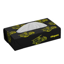 Nappa Leather Vintage 2 Tissue Box Black & Yellow | Elegant Auto Retail