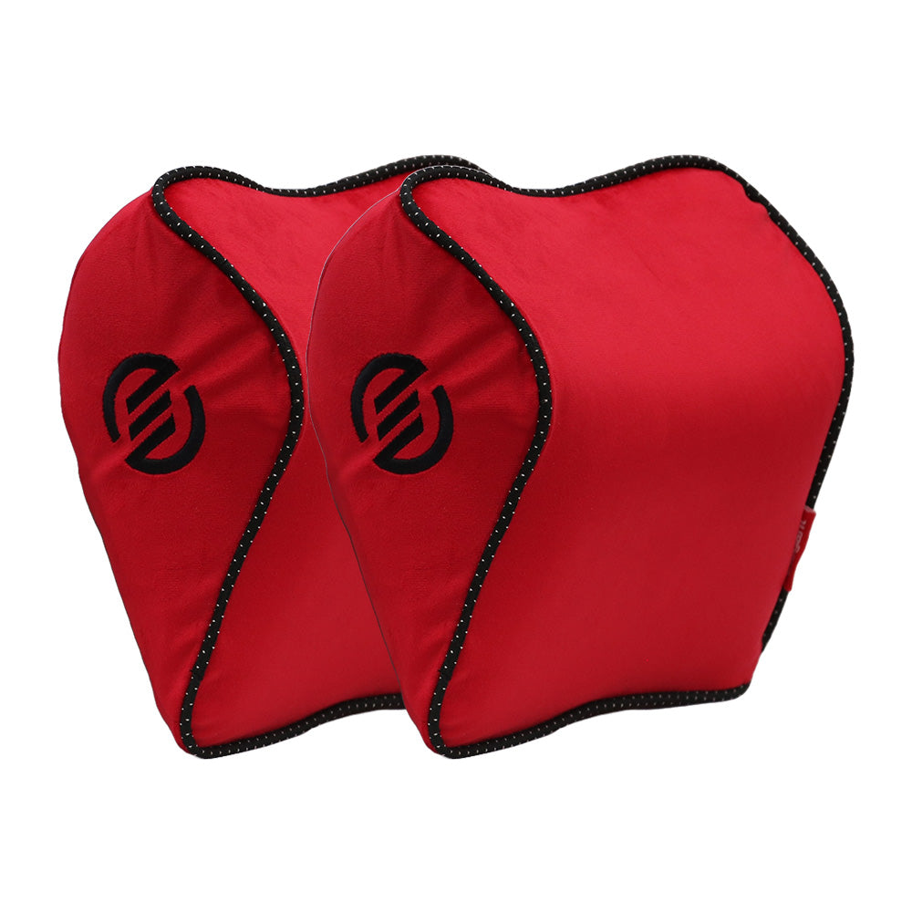 Elegant Memory Foam Neck Rest D Car Support Pillow Image (Set of 2) | Red Color