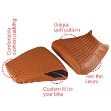 Load image into Gallery viewer, Rodeo Luxury Twin Bike Seat Cover Tan with Black Side Detail for KTM Duke
