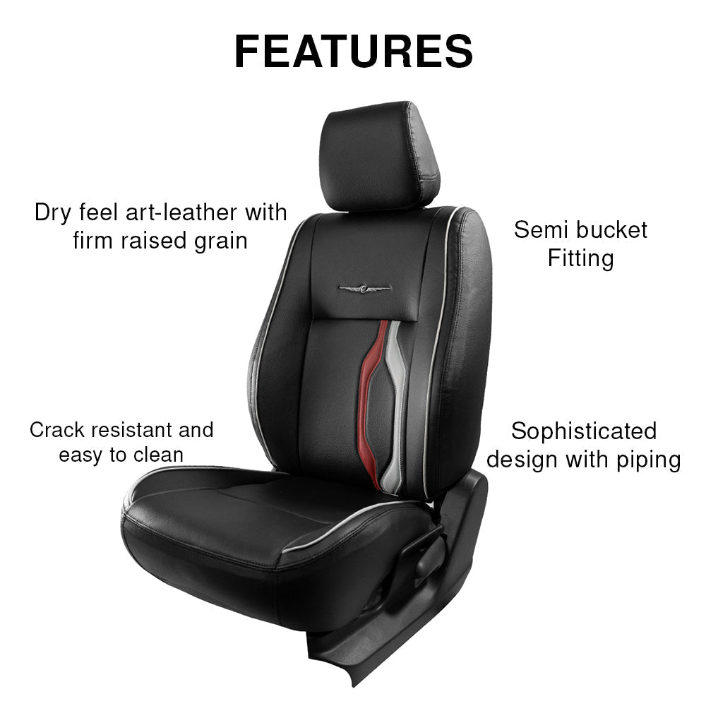 Vogue Trip Plus Art Leather Bucket Fit Car Seat Cover For Mahindra XEV 9e - Black | Elegant Auto Retail