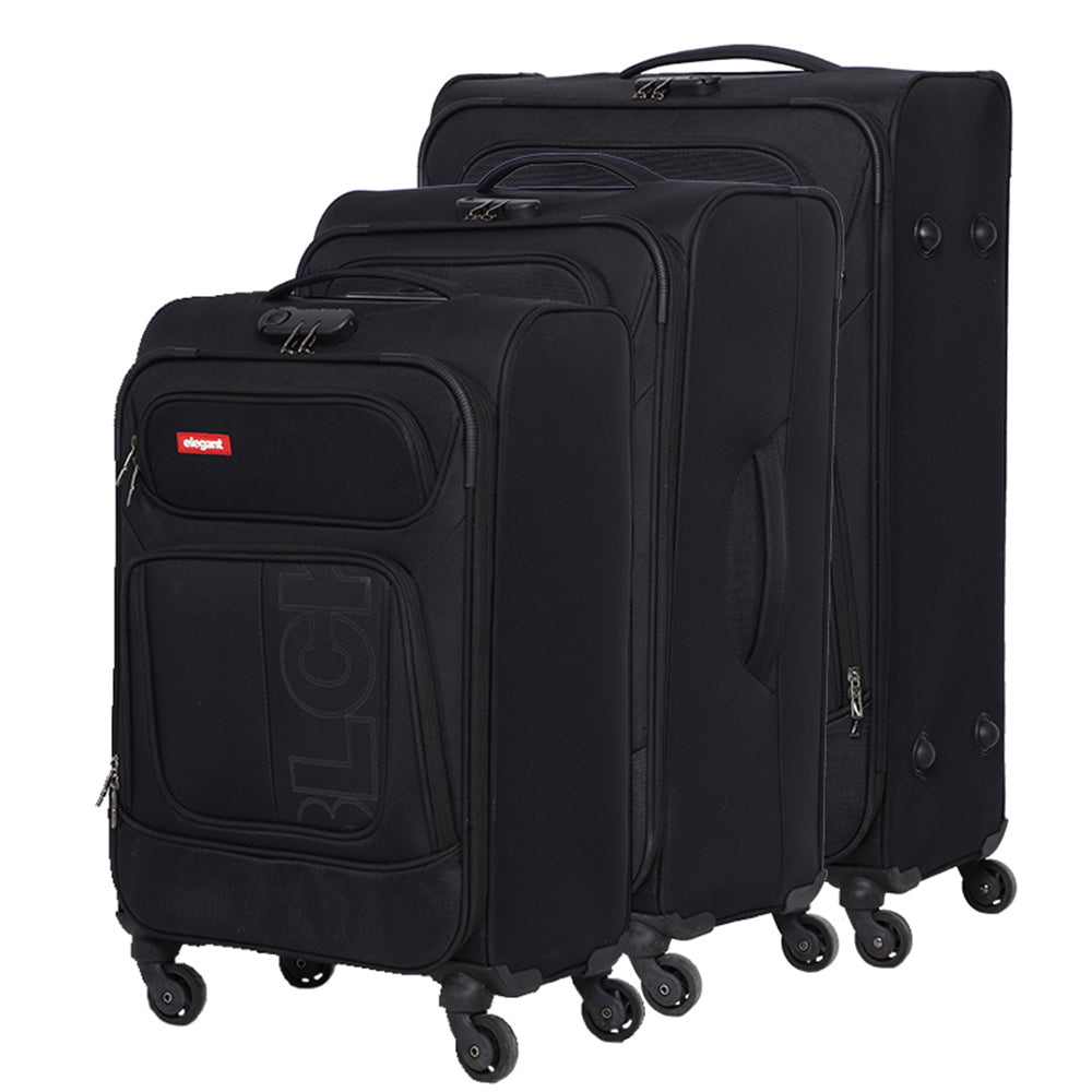 BLCK Polyester / Nylon Trolley Luggage Bags - Black