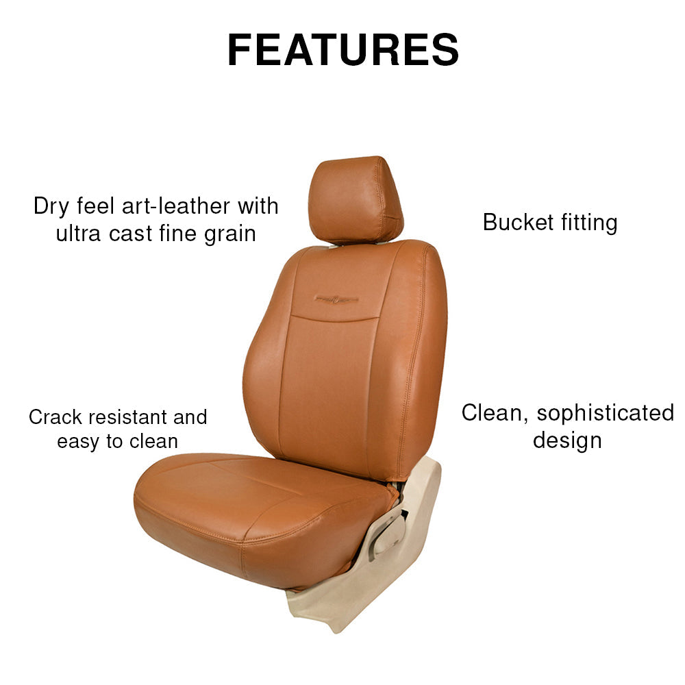 Features of Nappa Uno Art Leather Car Seat Cover For Toyota Taisor | in Tan Colour | Elegant Auto Retail