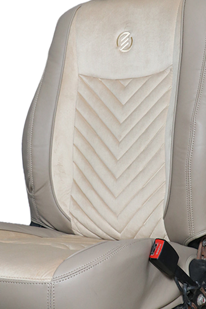 Veloba Softy Velvet Fabric Car Seat Cover For Honda Amaze - Beige | Elegant Auto Retail