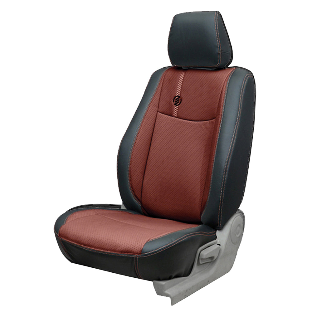 Venti 1 Duo Perforated Art Leather Car Seat Cover For Honda Civic - Black Brown | Elegant Auto Retail