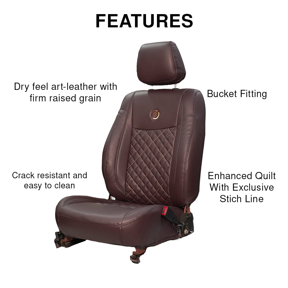 Venti 3 Perforated Art Leather Car Seat Cover For Skoda Slavia